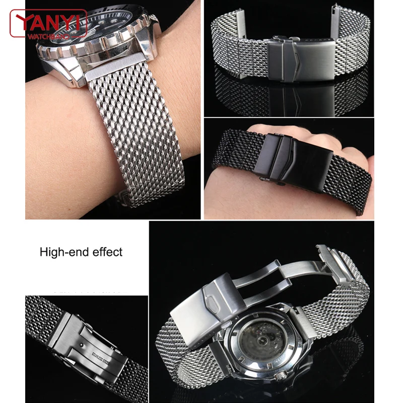 High Quality Milan mesh stainless steel watch band for breitling iwc ctizen seiko Watch strap mens luxury 22mm watchband