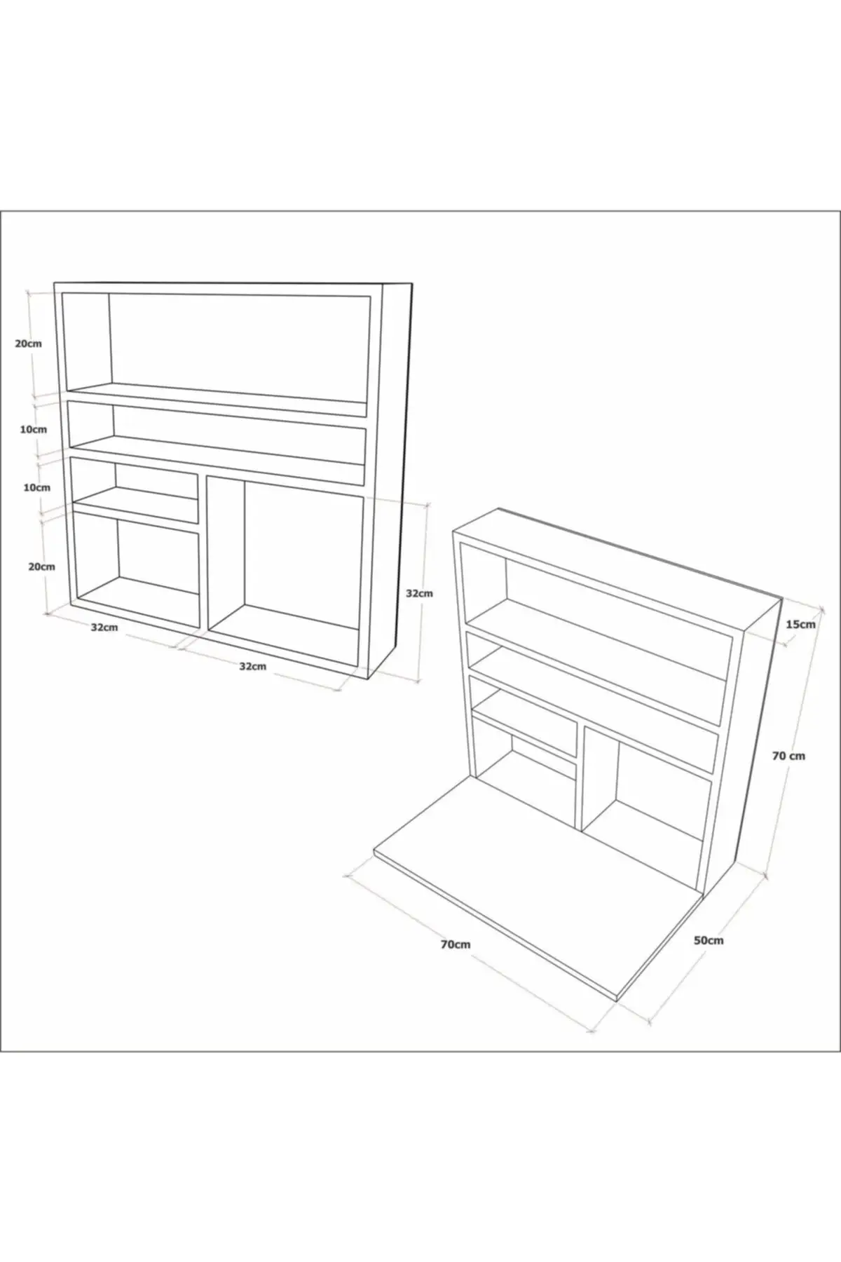 Folding The Library Wall Desk anthracite