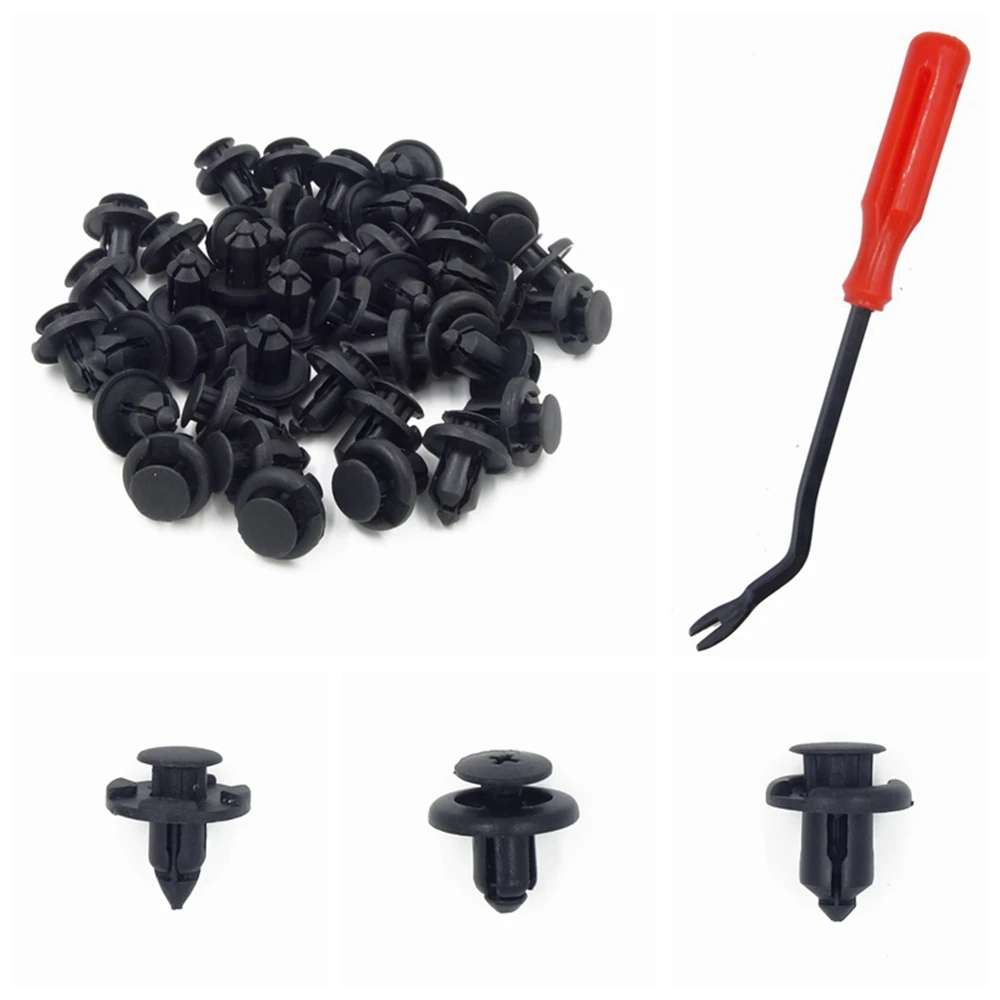 

100PCS 3 Kinds Plastic Fender Clips Body Rivets Clip Car Door Clip Panel Audio Video Dashboard Dismantle Kits Installer Pry Tool