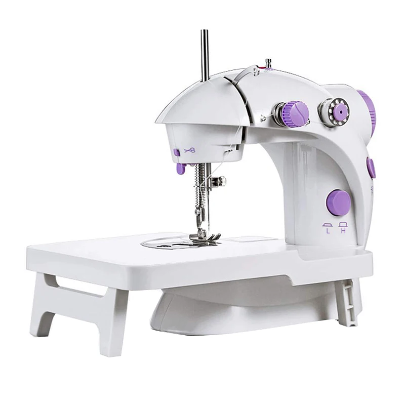 Mini Electric Sewing Machine Double Speed Adjustment With Light Household Portable Stitch Sew Needlework Handheld Sewing Machine