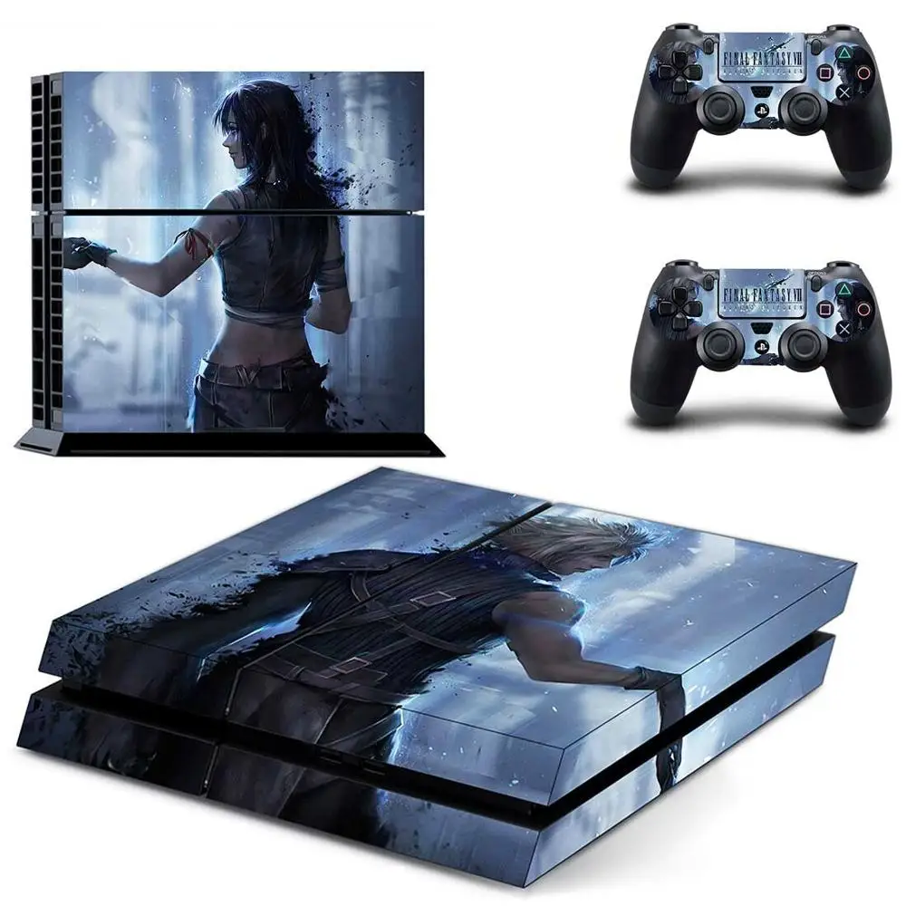 Final Fantasy 7 PS4 Skin Sticker Decal Vinyl for Sony Playstation 4 Console and 2 Controllers for Dualshock 4 PS4 Skin Sticker