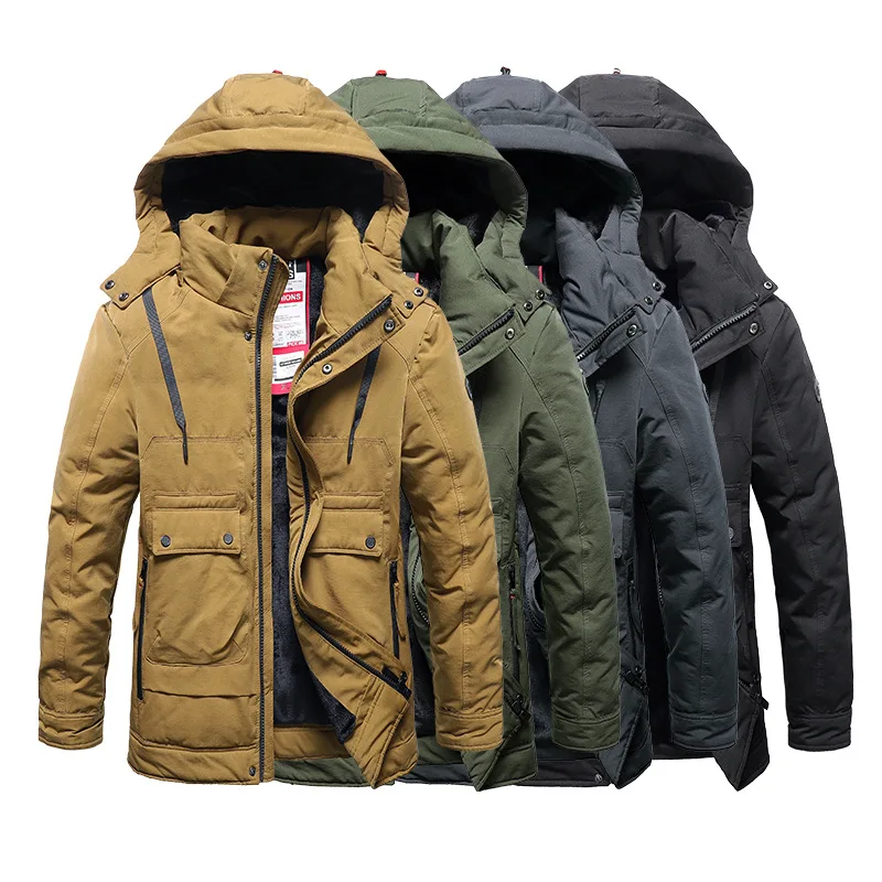 Winter Men Clothing Military Outdoor Jacket Fleece Lined Thick Jacket Cotton Coat Hooded Jacket Fashion Clothing Men 2021 -40