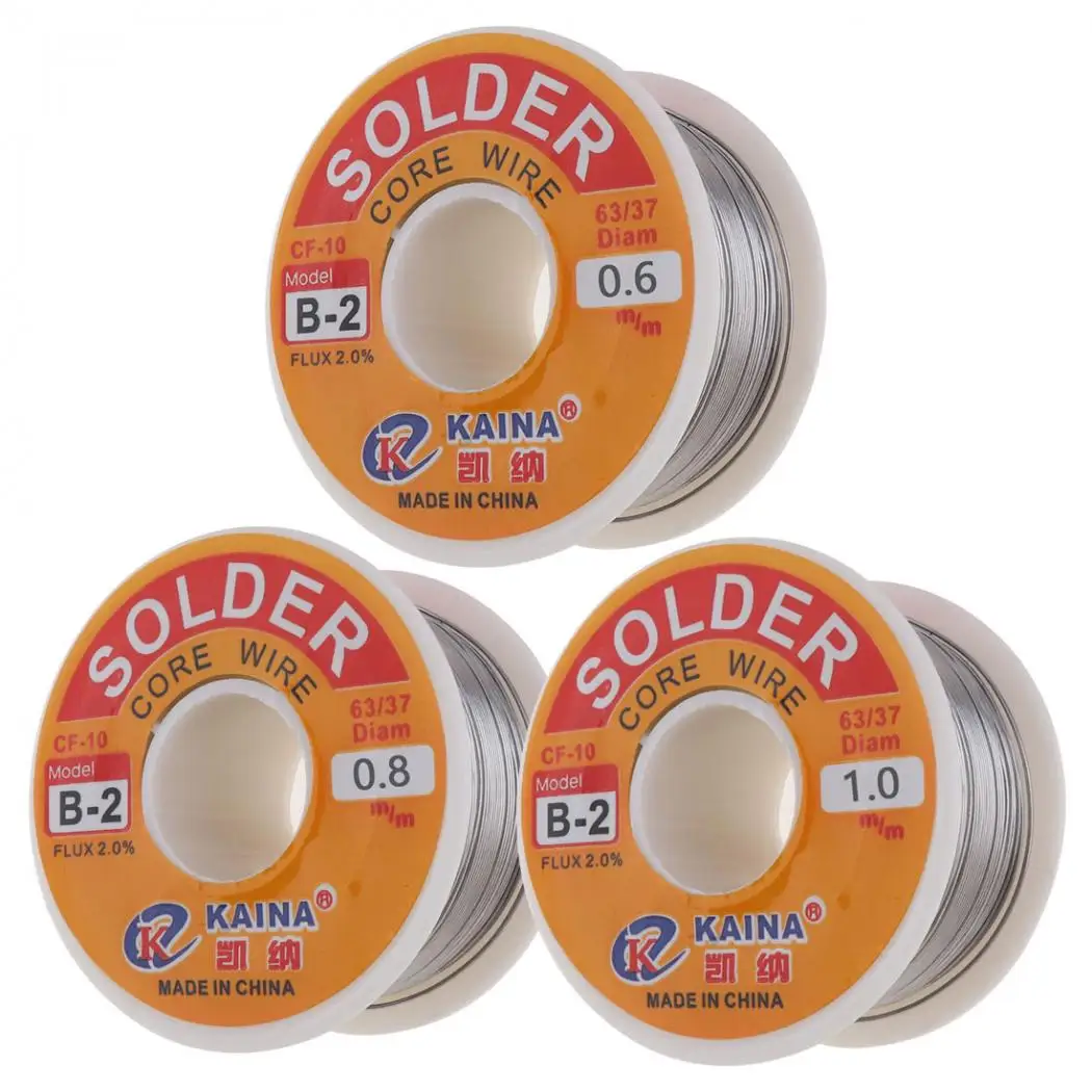 63/37 45FT 0.5 0.6 0.8MM 100g Tin Lead Solder Flux Soldering Welding Iron Wire Reel for Electronic Product Maintenance