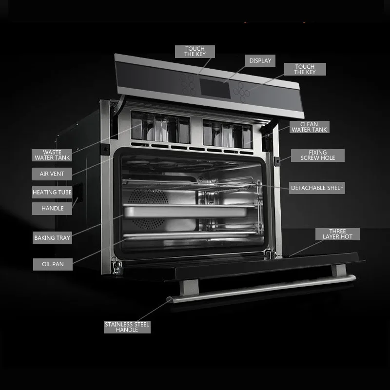 Household Steam Oven Built-in Electric Steam Cooker Multi-function Intelligent Steaming Three-in-one Oven