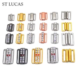 Gancho de cierre de cinta rectangular, hebilla de sujetador de diamantes de imitación, extensores de cintura, costura en ropa, 2 uds./lote