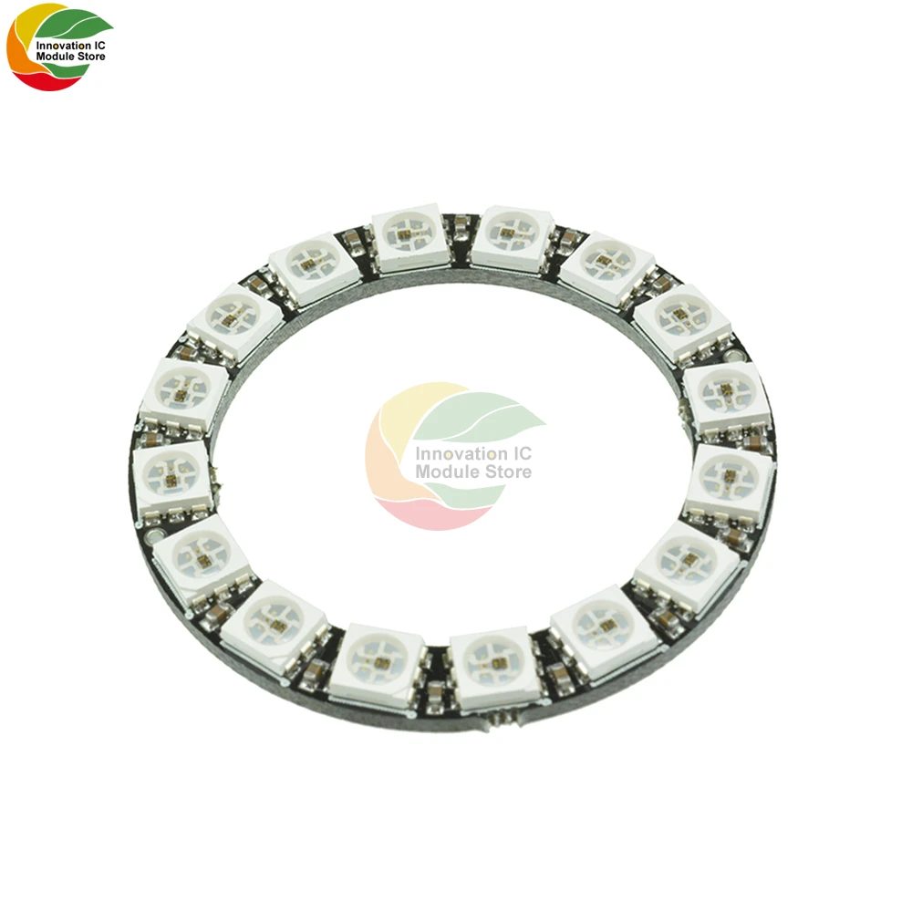 WS2812 5050 16bit RGB LED Round Full Color Modular Blackboard 45mm Round LED Light Ring LED Module for Arduino Integrated Driver