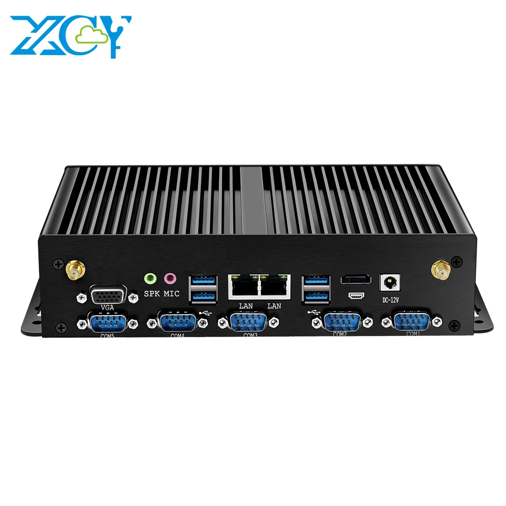 XCY-Mini PC industriel sans ventilateur, X26A, Intel Celeron 2955U, 2x GbE, LAN, 6x COM, RS232, RS422, RS485, prend en charge la persévérance 4G, WiFi, Windows, Linux