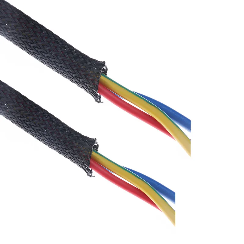 1/5/10/M Black Insulated Braid Sleeving 2/4/6/8/10/12/15/20/25mm Tight PET Wire Cable Gland Protection Cable Sleeve