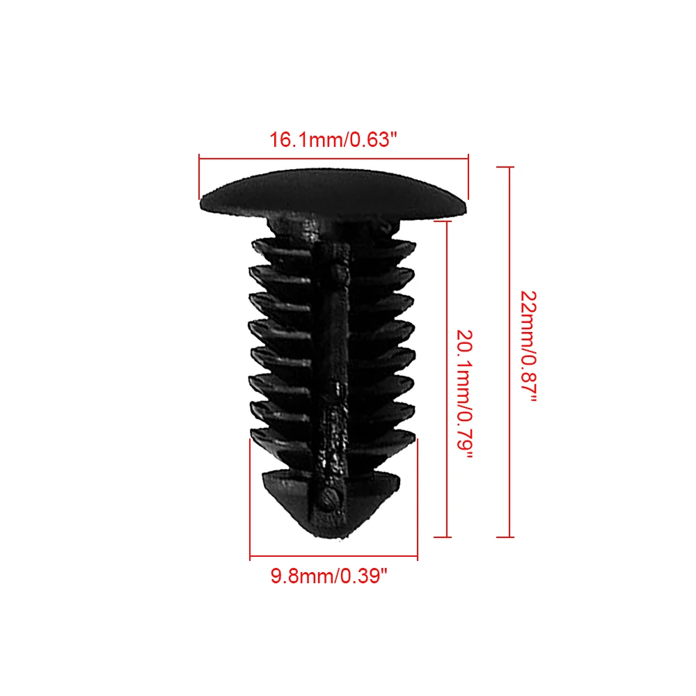 20X Car Clips Fit 10mm Hole Nylon Auto Fastener Fender Bumper Shield Retainer Plastic Rivet For GM For Ford For Chrysler