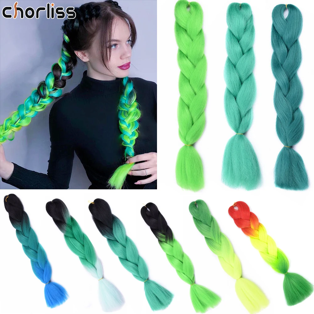 Trenzas de pelo sintético Kanekalon de 24 pulgadas para mujer, caja de extensión de cabello trenzado ombré, trenza de cabello amarillo dorado,