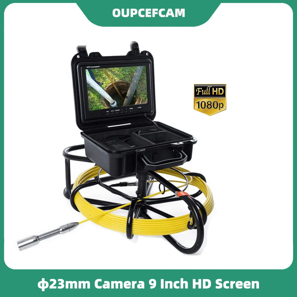 

φ23mm Camera Drain Pipe Sewer Inspection Endoscope System 9Inch HD 1080P Screen With Wifi Keyboard φ5mm Fiberglass Cable WP9600A