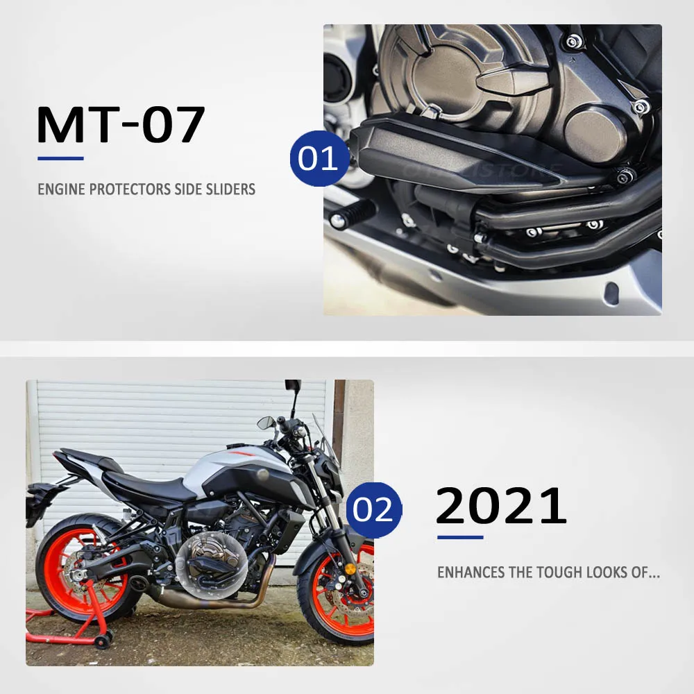 For Yamaha MT-07 Tracer 7/700 2016-2021 2020 2019 2018 Motorcycle Engine Guard Protection Frame Sliders Crash Pad Falling