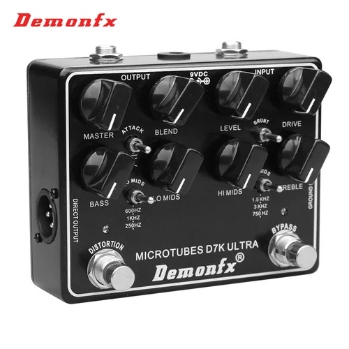 Demonfx Pedal de efecto de bajo de alta calidad Microtubos D7K Ultra V2 Preamplificador de graves y Pedal de compresor súper simétrico DemonFX