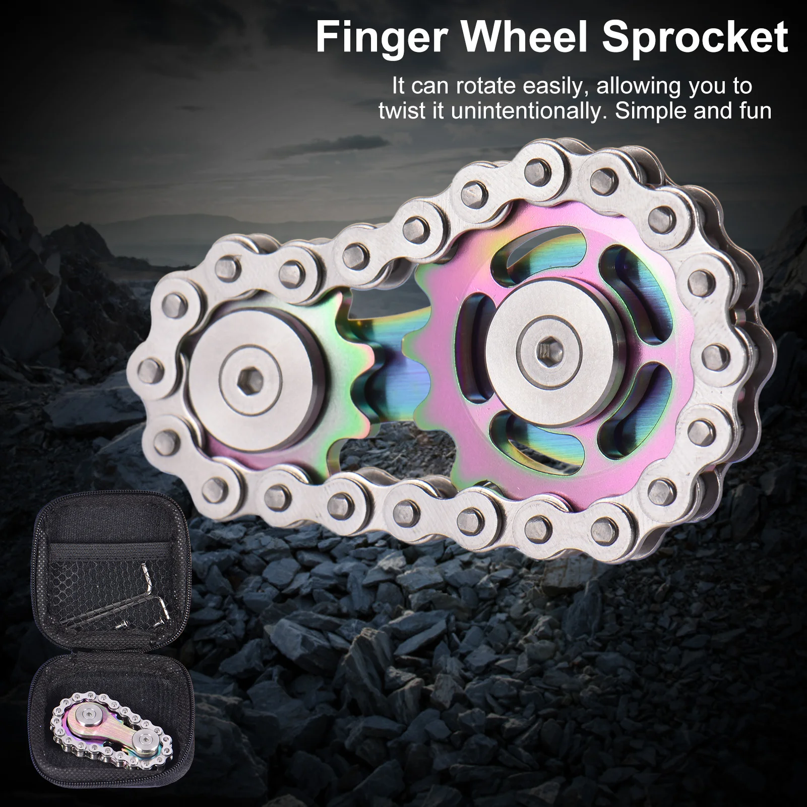 Stainless Steel Sprockets Flywheel Fingertip Gyro Sprockets Chains EDC Metal Toy Gear Gyro Drop Ship Sproket Roadbike Spinner