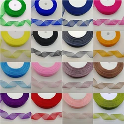 20/25mm 50Yards Spool Satin Edge Sheer Organza Ribbon 17 colors DIY