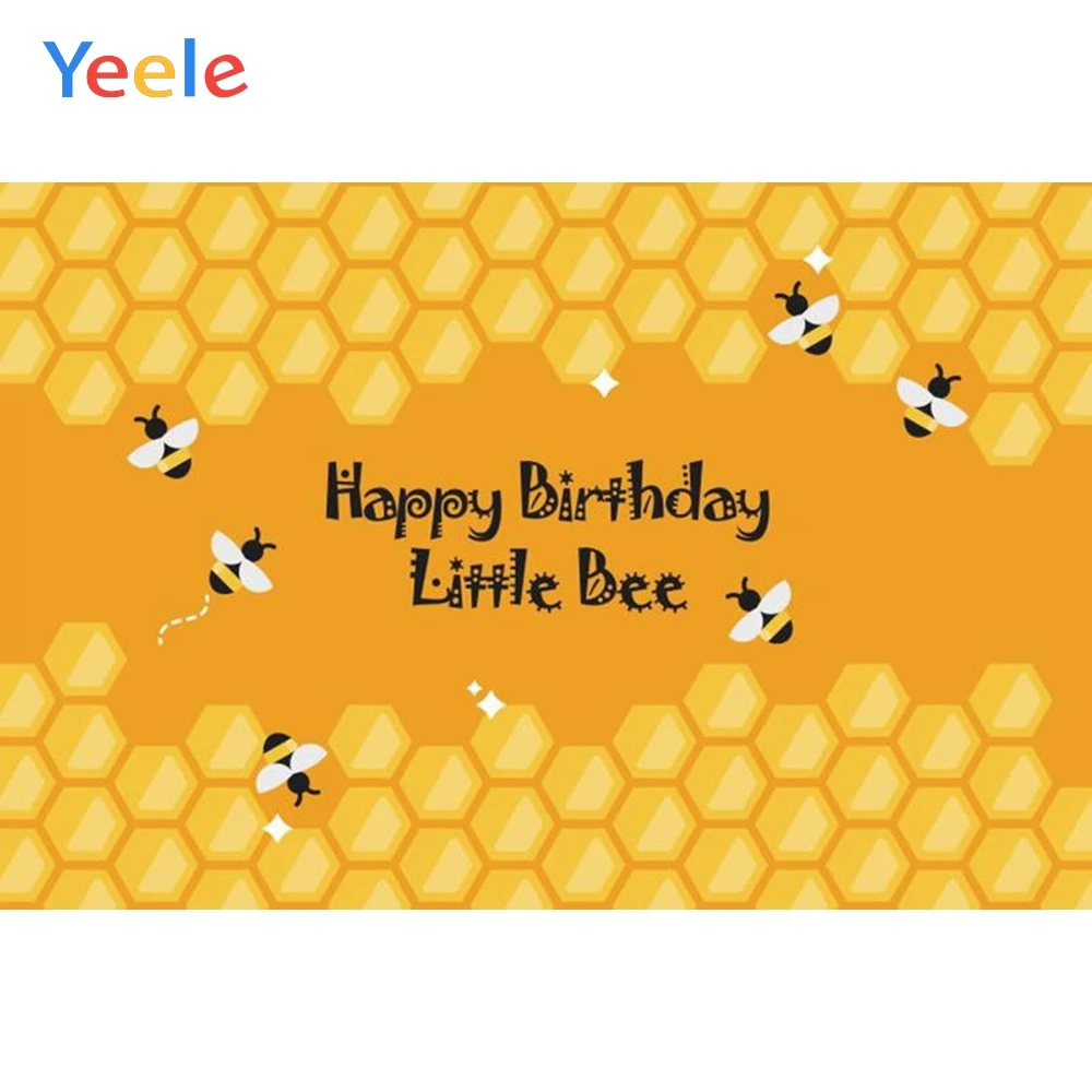 신생아 베이비 샤워 소녀 소년 생일 파티 배경 노란색 꿀 꿀벌 꽃 사진 배경 사진 스튜디오 Photophone