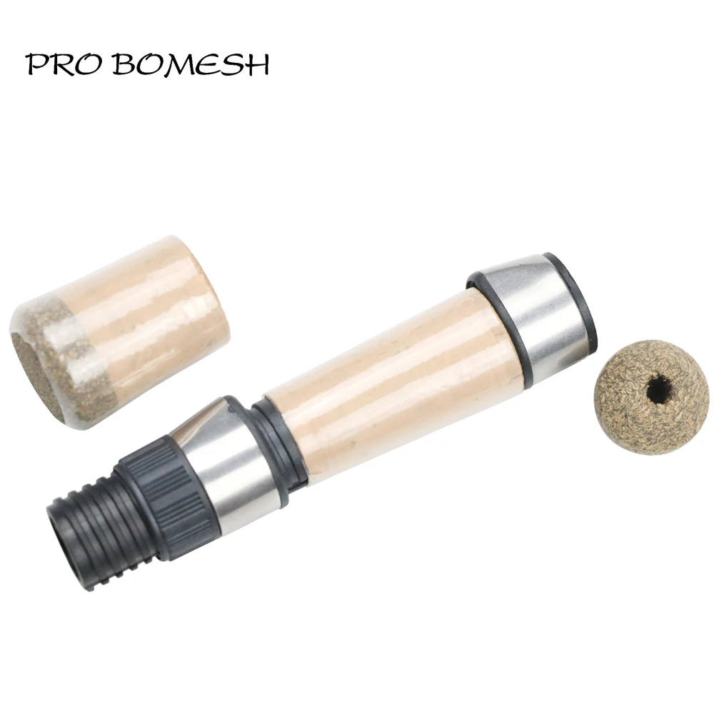 Pro Bomesh 1 Set 2A Cork Spinning Reel Seat Handlt Kit Trout Fishing Rod Ice Fishing Rod Accessory DIY Component Repair Kit Cane