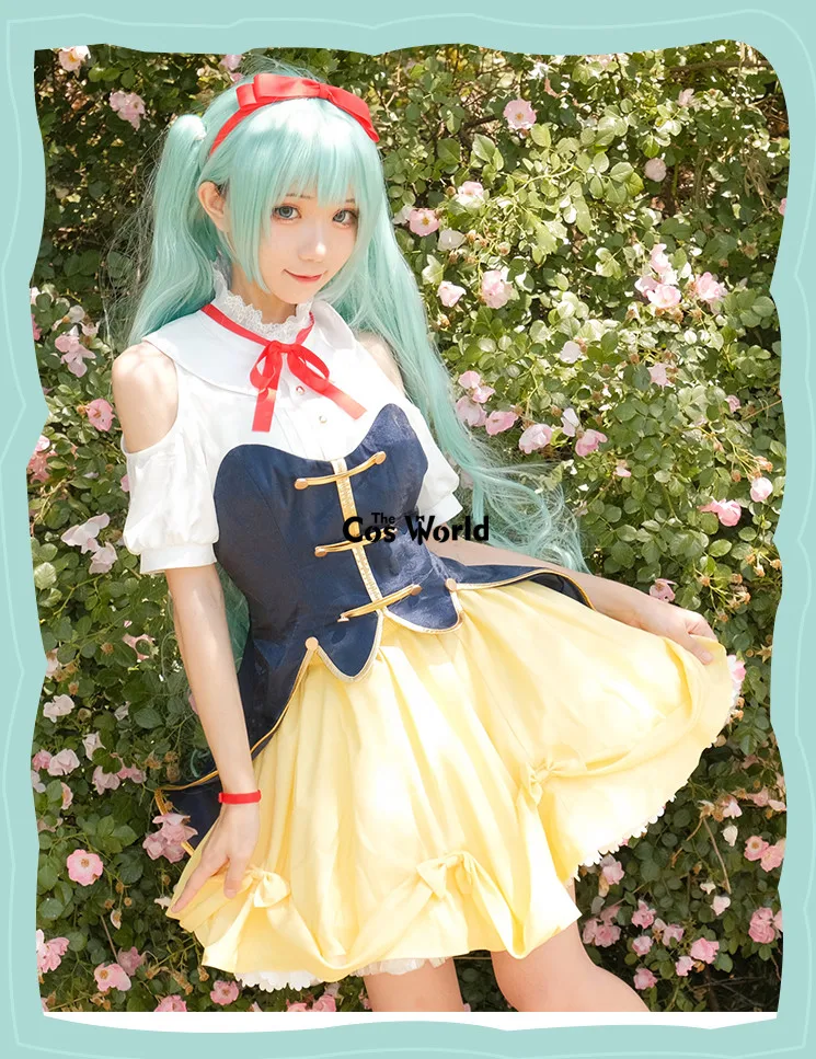 Miku White Snow Tops Skirt Outfit Anime Cosplay Costumes