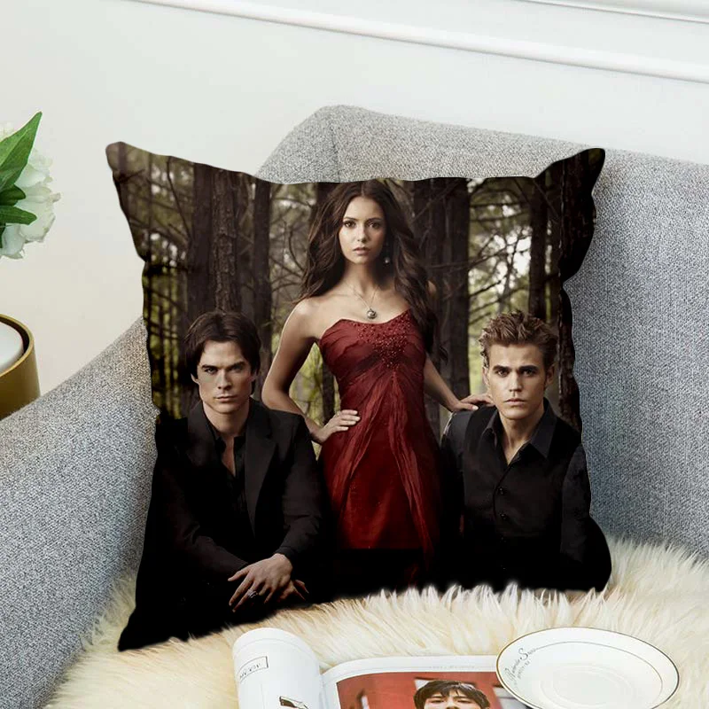 the Vampire Diaries Pillow Case Polyester Decorative Pillowcases Throw Pillow Cover style-1