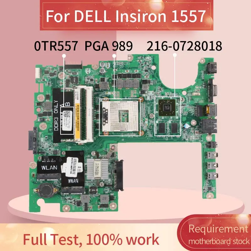 0TR557 0CGY2Y For DELL Insiron 1557 1558 Laptop Motherboard DA0FM9MB8D1 216-0728018 Notebook Mainboard Tested