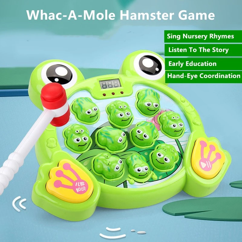 

Children's Hamster Educational Toys Early Education Nursery Rhymes Story Beat Mouse Game Electric Frog Game Machine