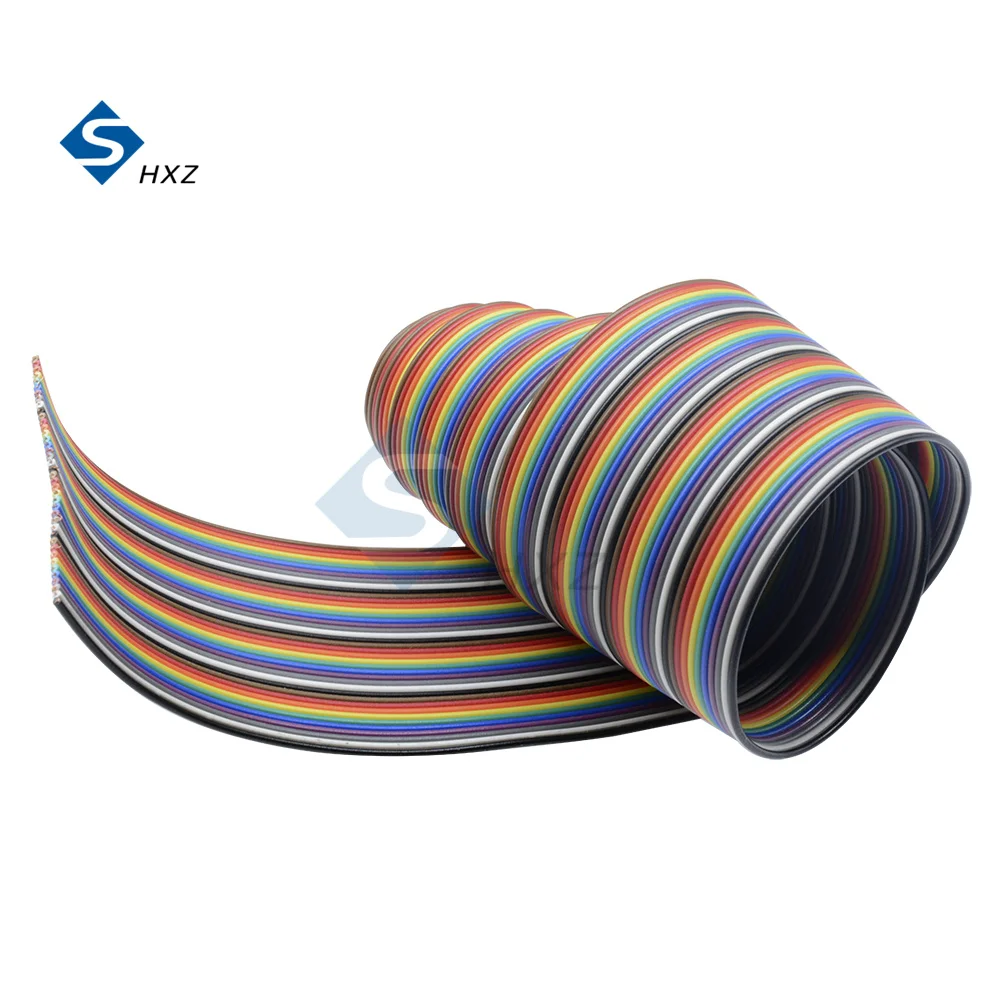 1 Meter 3.3 Feet 40-Pin Dupont Line Flat Rainbow-colored IDC Ribbon Cable Dupont Wire 1.20mm Pitch