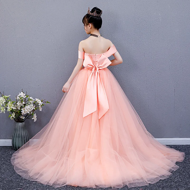 Banquete de cumpleaños de costura Chica Elegante noche vestido de