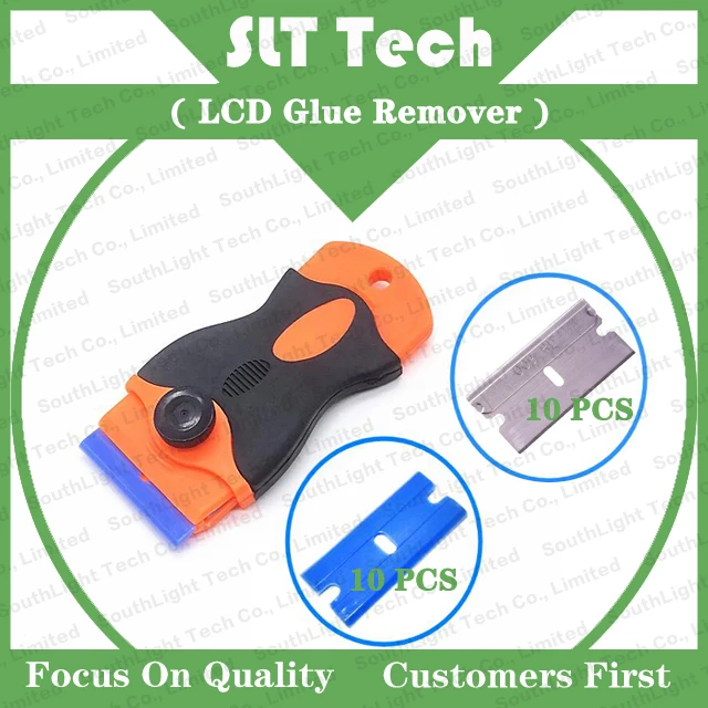 LCD Glue Cleaner Remover Scraper For Mobile Phone Tablet Touch Screen Repair Tool With 10pcs Metal Blade + 10pcs Plastic Blade