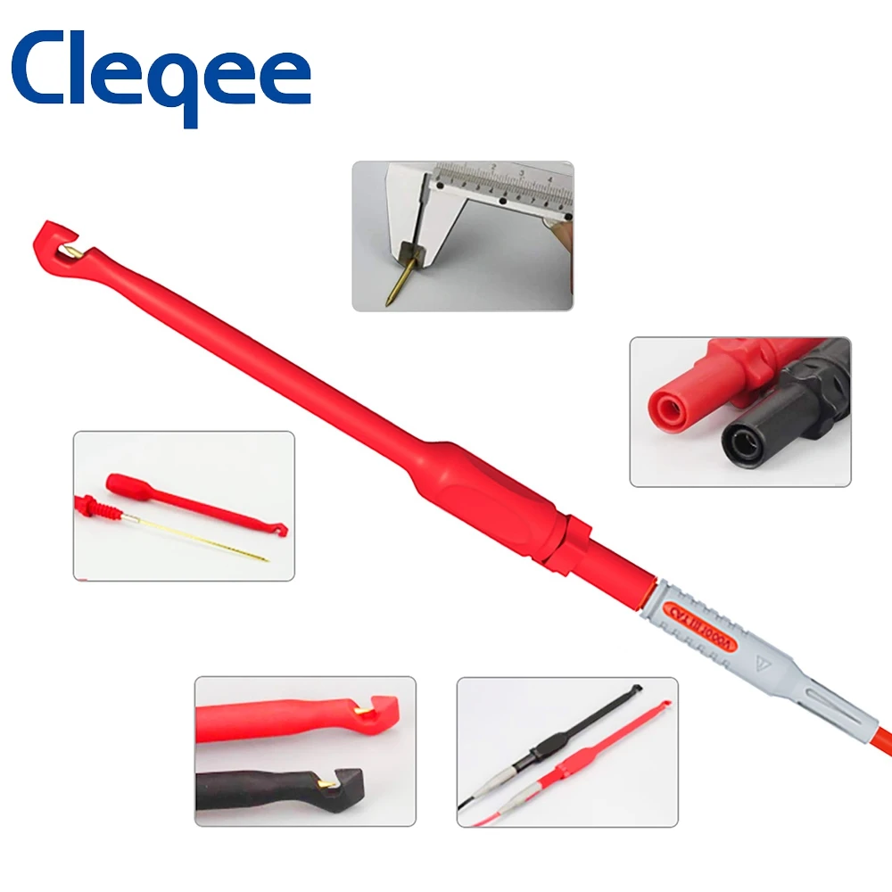 Cleqee P1033B Multimeter Test Probes Leads Kit with Wire Piercing Puncture 4mm Banana Plug Test Leads Test Probes