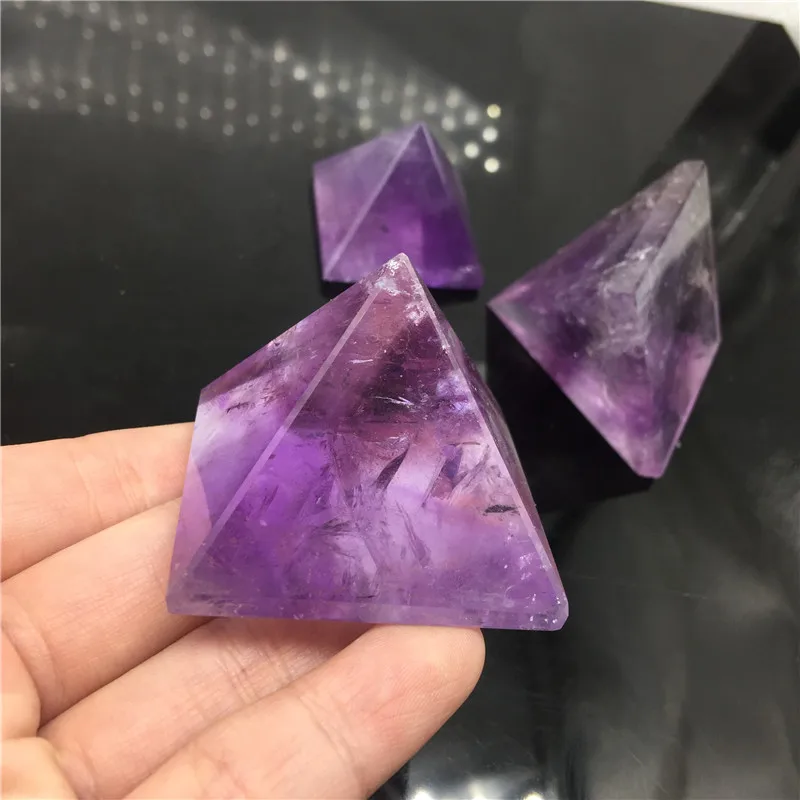 1PC Super beautiful natural crystal Amethyst Mineral pyramid Can be used for home decoration DIY gifts and meditation