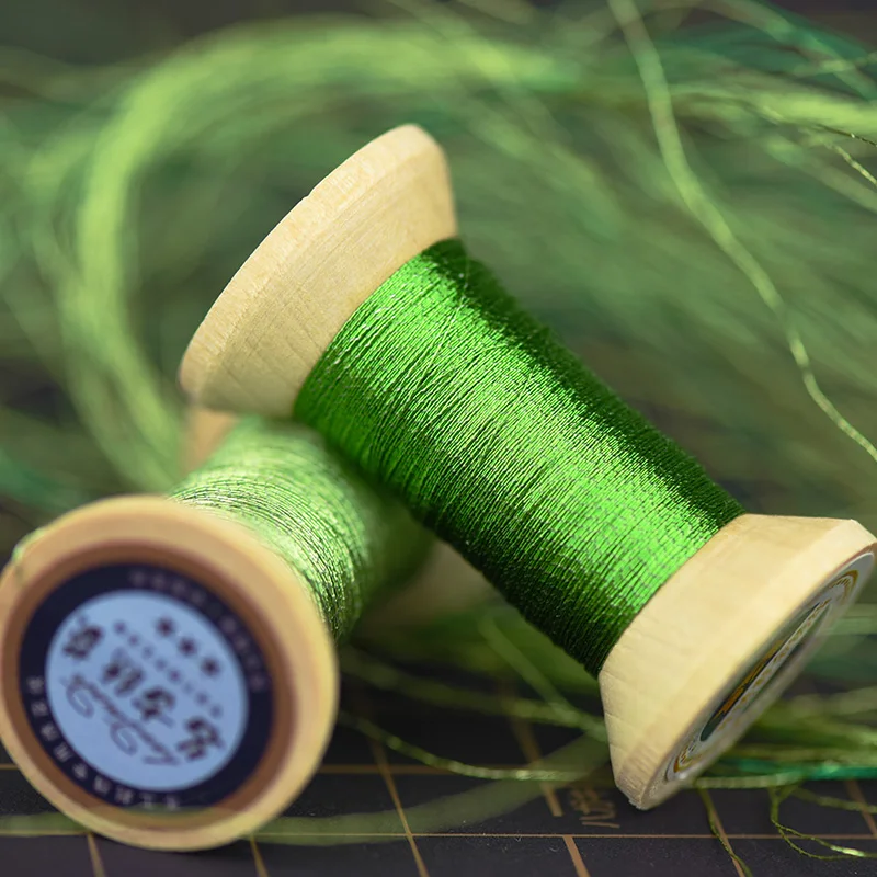 fruit-green series of Gold thread/French embroidery thread/embroidery spool/colorful gold embroidery thread /50 meters/roll