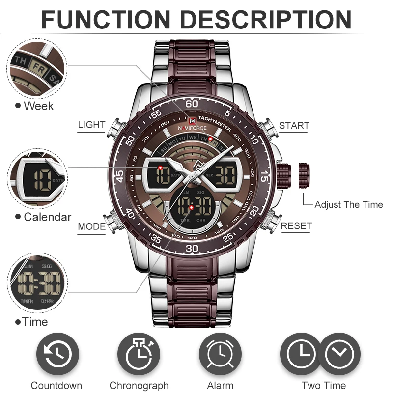 NAVIFORCE New Watch Men Fashion Sport Quartz Clock Brand Mens Watches Luxury Military Waterproof Wristwatch Relogio Masculino