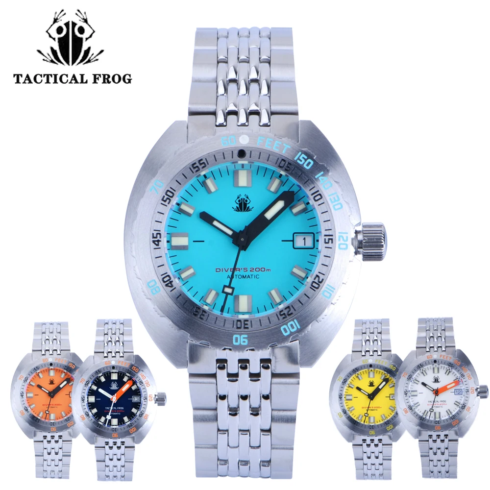 Tactical Frog Vintage SUB300T Diver Watch Mens NH35A Automatic Self Winding Sapphire Glass 200m Waterproof Mechanical Watches