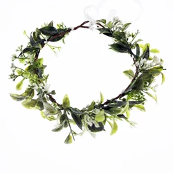 Green Leaf Flowers Crowns Festival Headpiece Women Hair Accessories Headdress Crown Floral Garland Wedding Floral Headwear