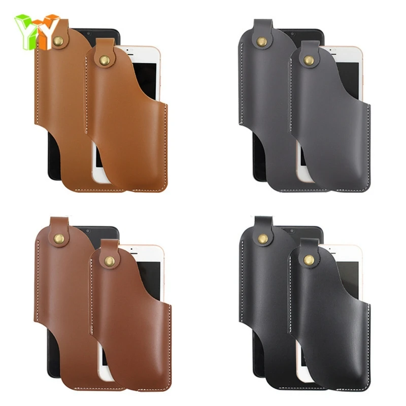 Men Phone Carrier Belt Hip Pouch Hanging Waist Bag Holster Wallet PU Leather X5XA