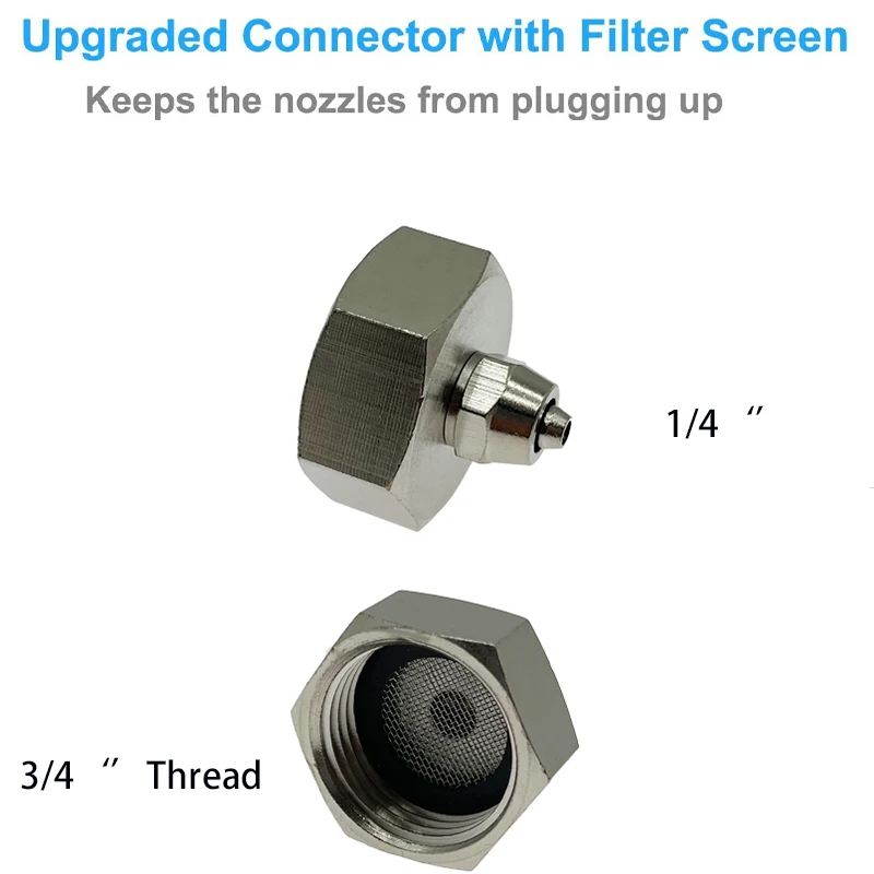 Adaptador de latón de 3/4 pulgadas, boquilla de conexión rápida de 6MM, sistema de pulverización de niebla y agua de baja presión para exteriores, para pulverizador de jardín