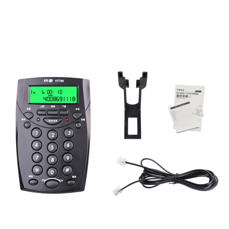 Professional Call Center Dialpad Headset Telephone with Dial Key Pad Telephone with RJ9 Jack Headset RJ9 Plug Headset Phone