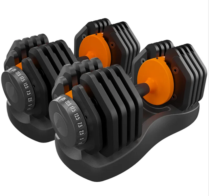 Adjustable Dumbbell Set for Household, Fast, Automatic, High Quality, Fitness Equipment, New, Popular, 5.3 lb, 25kg