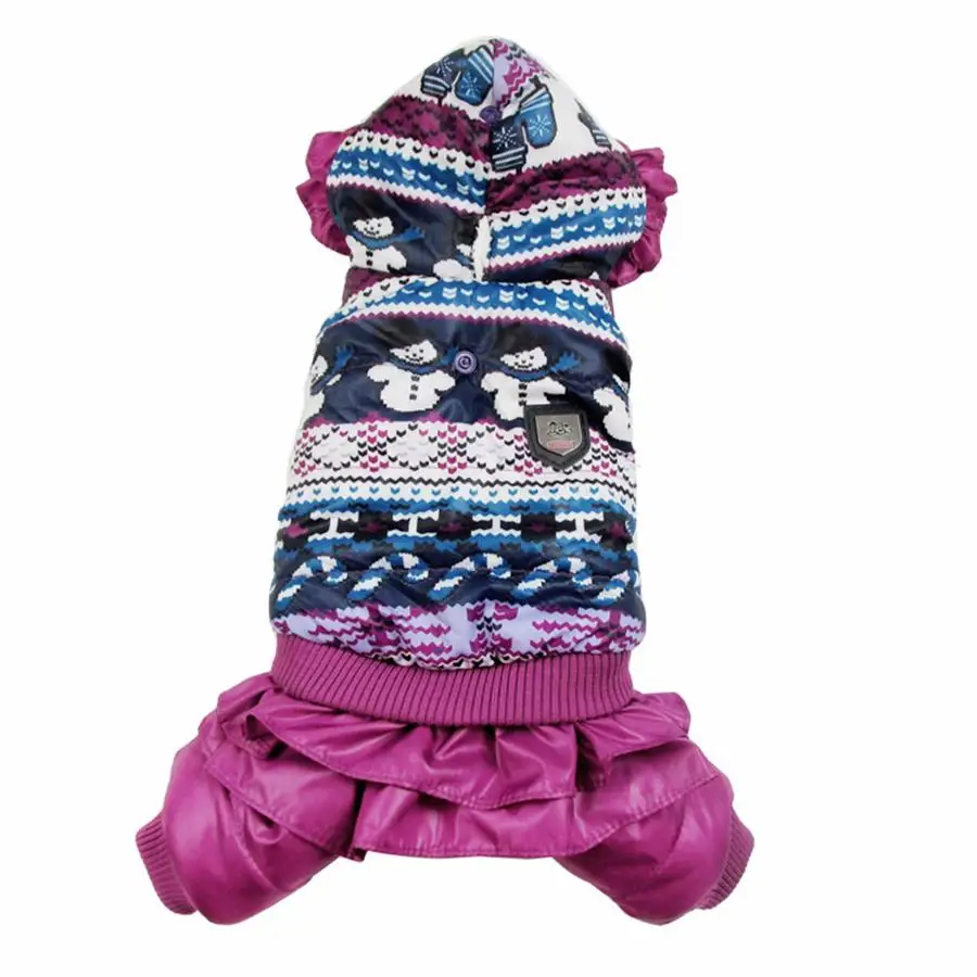 New Coming Hooded Thickness Pet Dogs Winter Coat With Snowman Printing Small Puppy New clothing For Dog