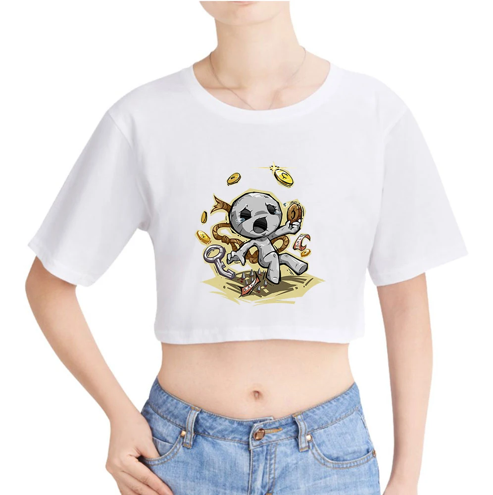 The Binding of Isaac print autumn Spring Summer Holiday youthful vitality Women/girl sexy bare midriff Novelty Kawaii style