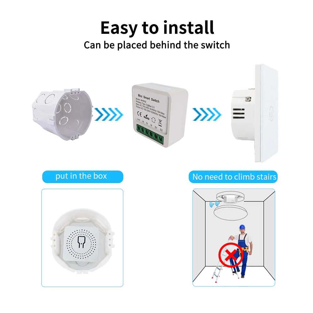 Tuya Zigbee Smart Switch 2 Way Breaker 16A Relay Home Adapter Smart life APP Timing Works With Google Home Aleax