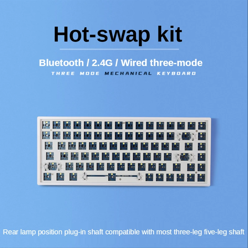 Hot Swap Kit Aws84-key Wireless Bluetooth 2.4G Three-mode Mechanical Keyboard Hot-swappable Kit Axis Customization Kit Backlight