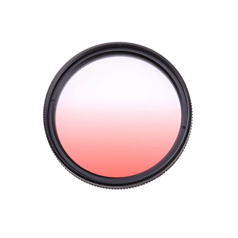 تخرج تدريجيا اللون DSLR كاميرا عدسة تصفية 49 مللي متر 52 مللي متر 55 مللي متر 58 مللي متر 62 مللي متر 67 مللي متر 72 مللي متر 77 مللي متر الأزرق أحمر برتقالي عدسة تصفية