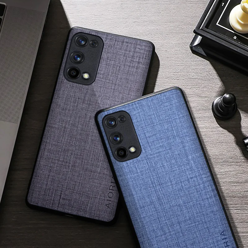 Textile Texture Case For Oppo Reno 6 Pro Plus 4G 5G Four-corner Explosion-proof Protective Cover for oppo reno6 4g 5g phone case