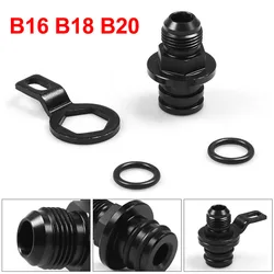 Rear Block Breather Fitting Adapter Black AN10 For Acura Integra Honda CR-V Civic Oil Catch Can B16 B18 B20 TT102237