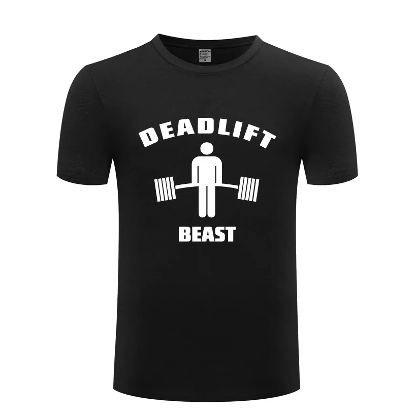 Deadlift Beast Weightlifting T Shirts Men Summer Style Short Sleeve O-Neck Cotton Tshirt Casual Male Fitness T-Shirt Streetwear