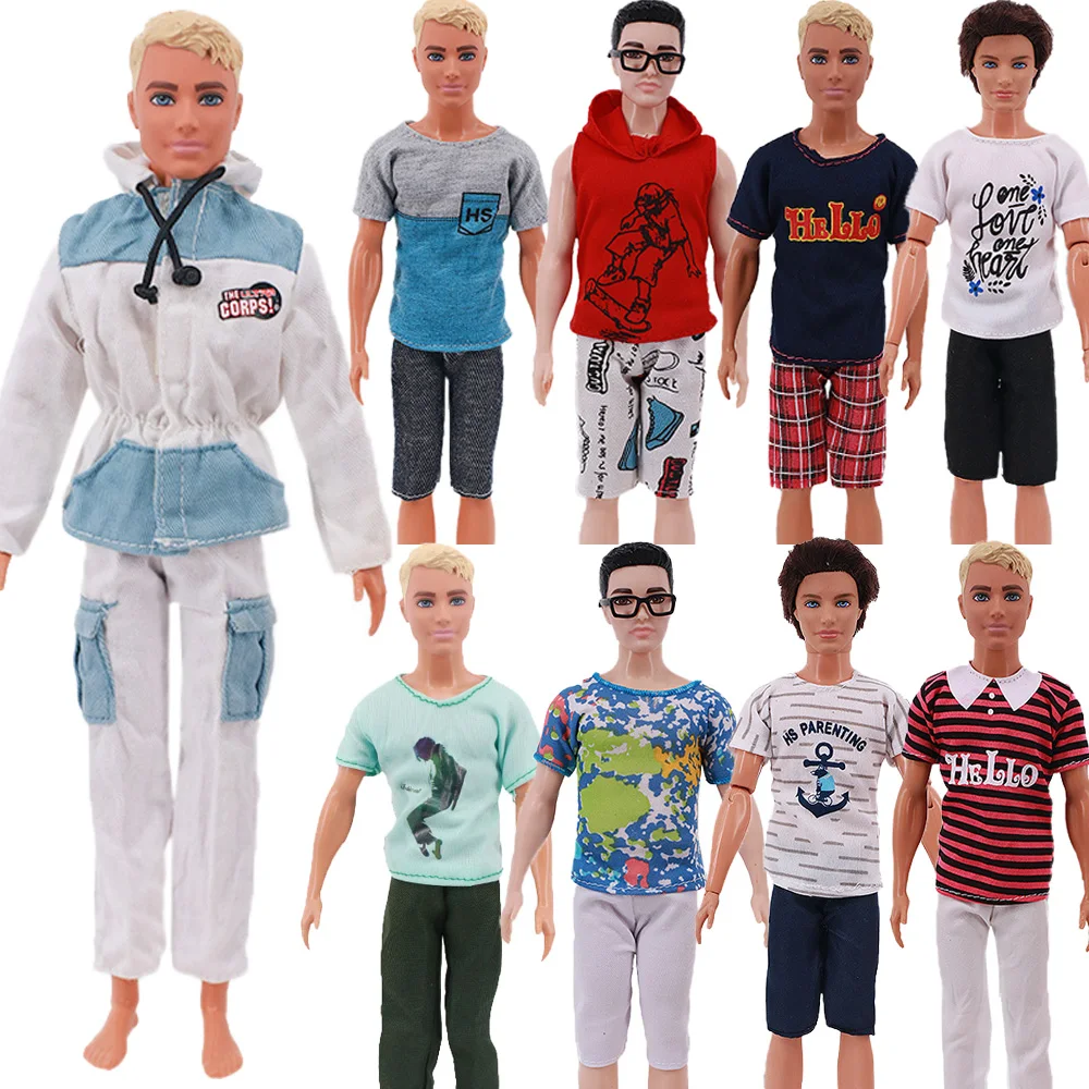 Prince Ken Doll Clothes Fashion Suit Cool Outfit Ken Dolls For Barbies Boy Children's Holiday Gift Barbies Accessories Boyfriend