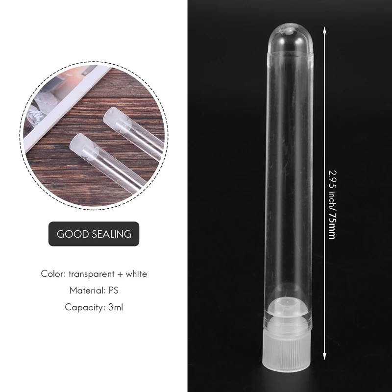 100Pcs Klar Kunststoff Test Rohre mit Weiß Schraube Caps Probe Container Flaschen Push Caps 12X75mm