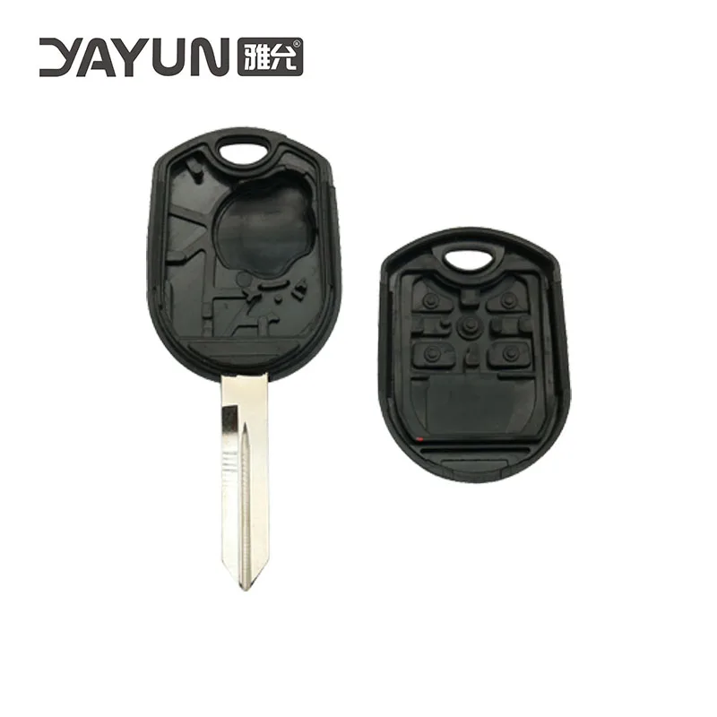 YAYUN 2 + 1 botones sin cortar H75 llave hoja en blanco con conector de batería transpondedor carcasa de llave de coche remoto para Ford Lincoln