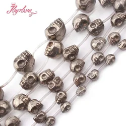 12x16,6x8,8x10mm Natural Carved Skull Pyrite Loose Beads Natural Stone Beads for DIY Women Necklace Bracelet Jewelry Making 15